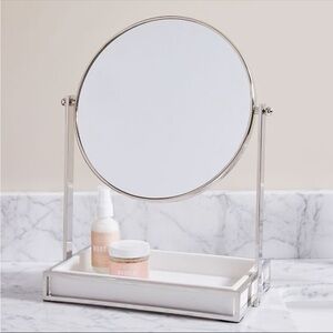 West Elm Silver Vanity Mirror with Tray